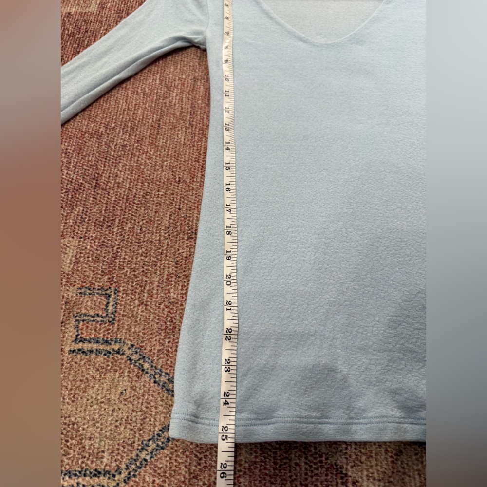 Micheal Stars vintage The original tee v neck 3/4 sleeve one size light blue - Picture 6 of 10